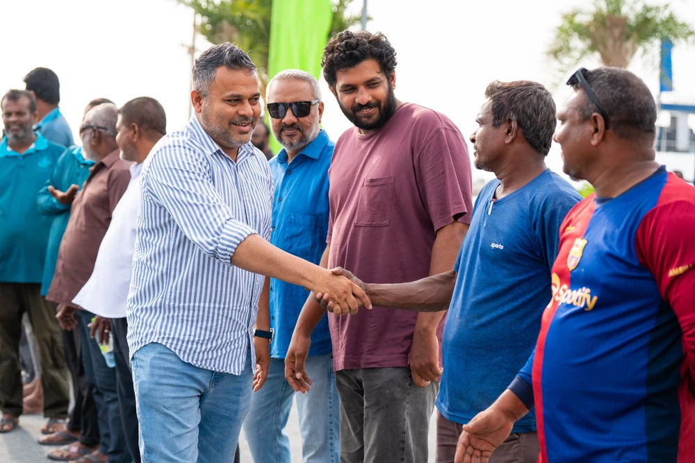 Minister Ahmed Shiyam Arrives in R. Dhuvaafaru for the Fishermen’s Day Celebrations.
